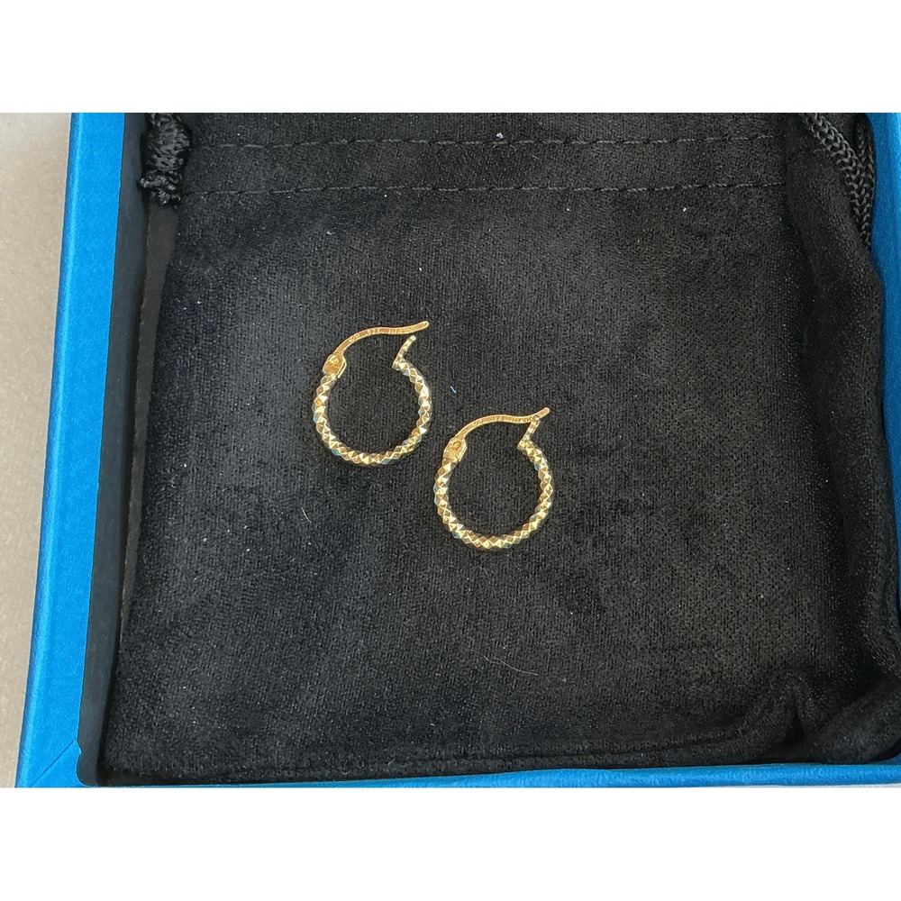 Gold Plated Sterling Silver‎ Small Hoop Earrings Minimalist